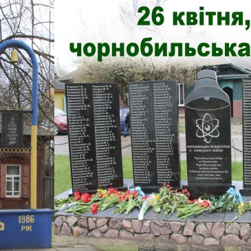 Сьогодні ми відзначаємо 38-мі роковини з дня Чорнобильскої трагедії