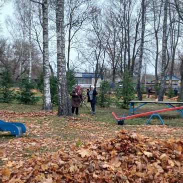 Триває осіннє прибирання та обрізання гілок дерев