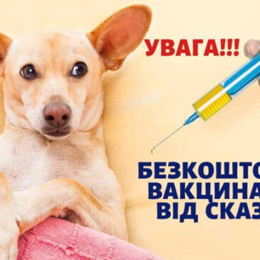 Безкоштовна вакцинація від сказу!