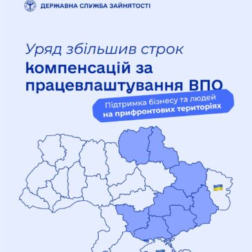 Інформує служба зайнятості:  за працевлаштування ВПО – компенсація не 3, а 6 місяців